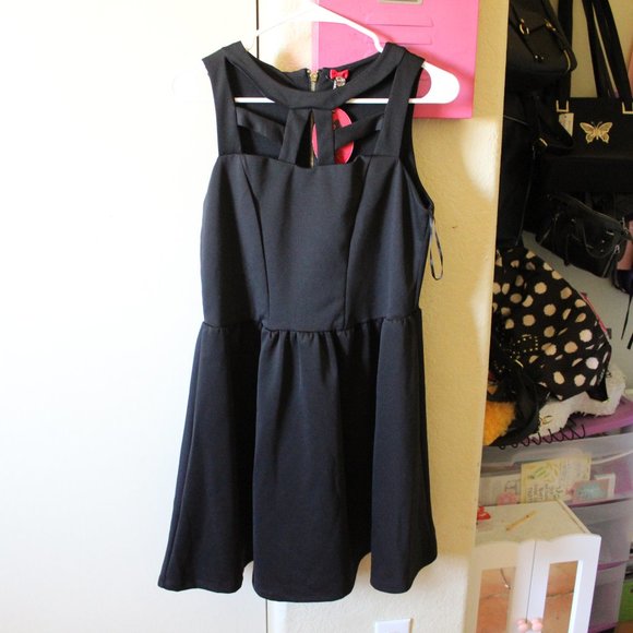 Poof! Dresses & Skirts - POOF! BLACK CRISS CROSS DRESS